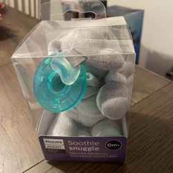 Philips Avent Soothie Snuggle Pacifier Holder with Detachable Pacifier,Elephant 