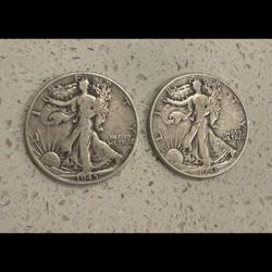 1943 Walking Liberty Half Dollar Coin Set (2)