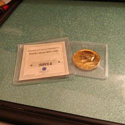 Very Rare, Very Special ,24kt Gold Covered 1969 40% Silver Kennedy Half Dollar Coin
