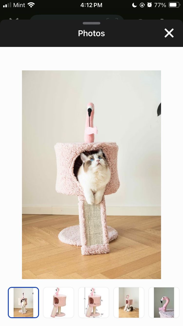 Catry 32-in Flamingo Design with Sisal Scratching Post Cat Tree, Pink