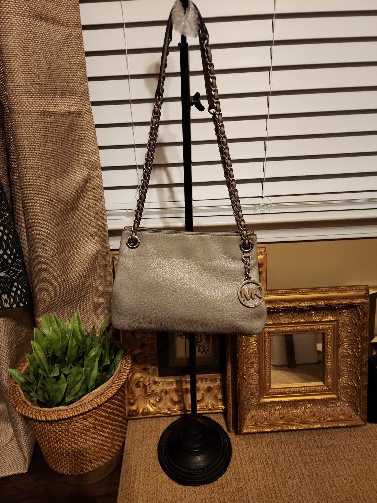 Michael Kors Gray Leather Crossbody