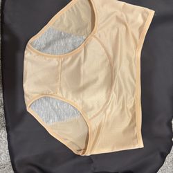 3 p Women's Boyshort Mesh Panties Beige Size L Solid Semi-Transparent 