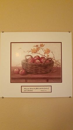 2 fruit biblical matted prints pictures