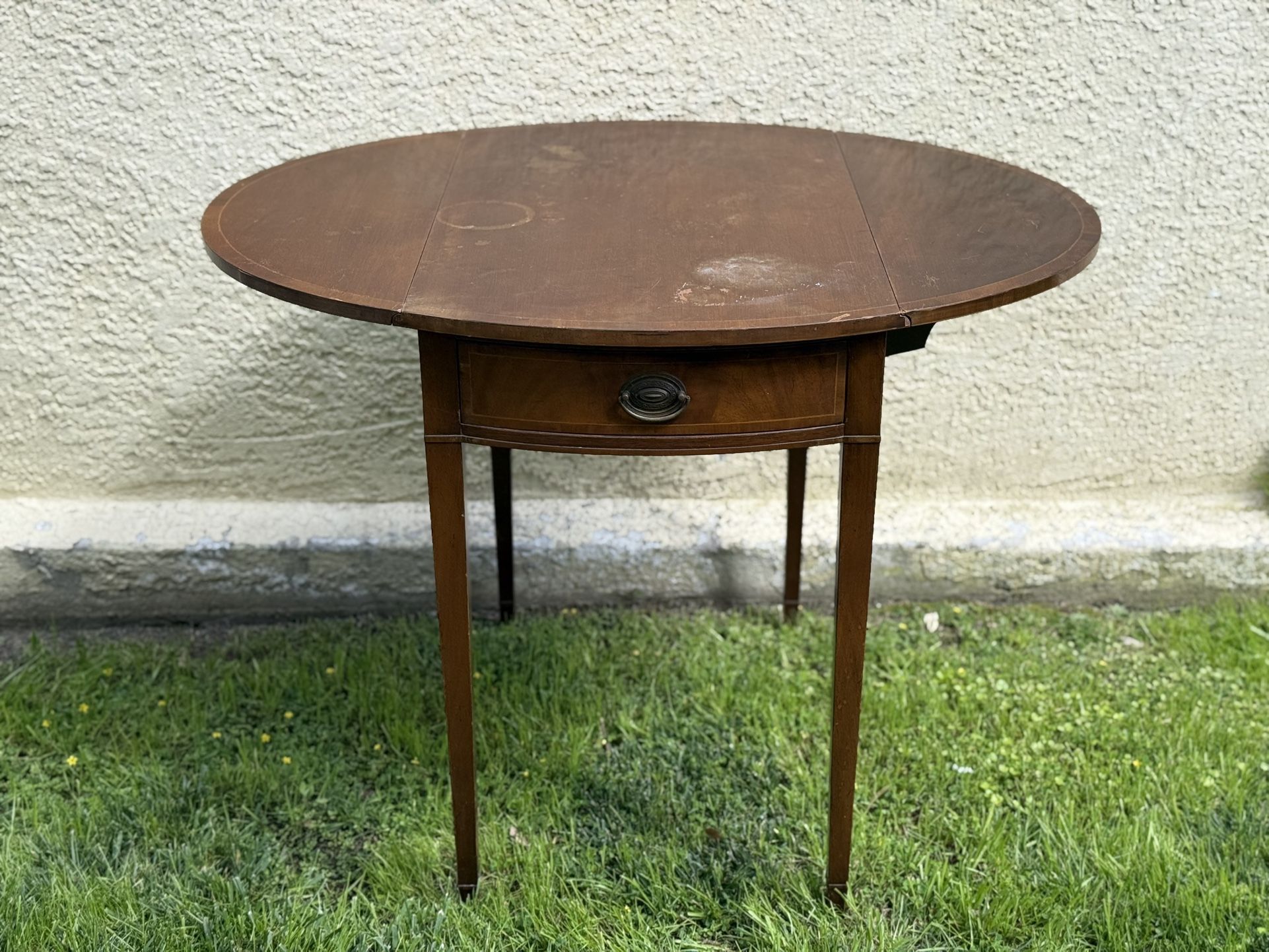 Vintage Baker Furniture Drop Leaf Table Folding Side or End Table