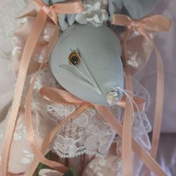 vintage plush bunny doll goes over air freshener 