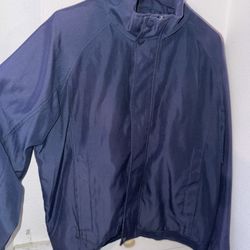 Random blue coat windbreaker material nice and comfy size MEDIUM 