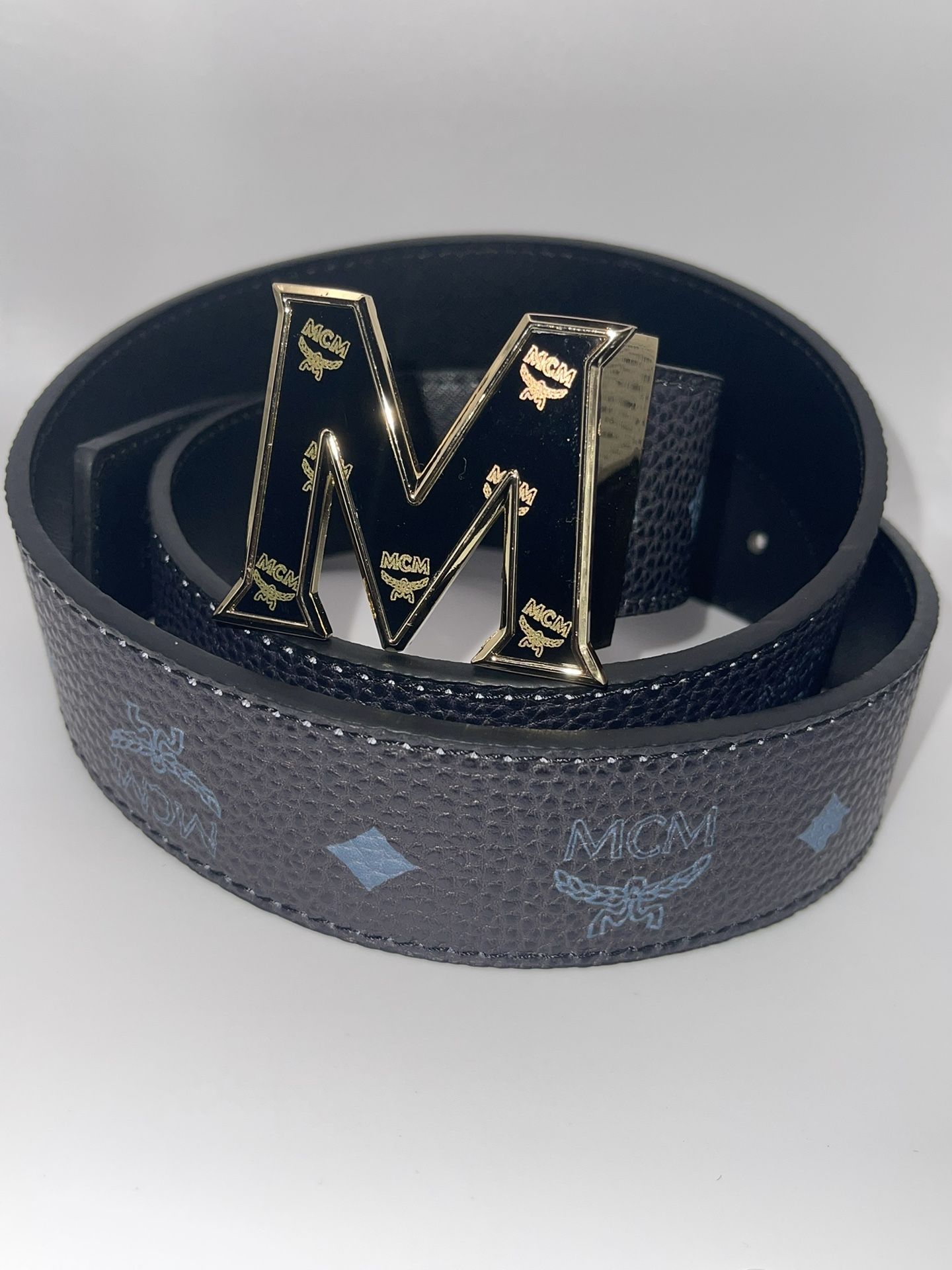 MCM Black Leather Belt