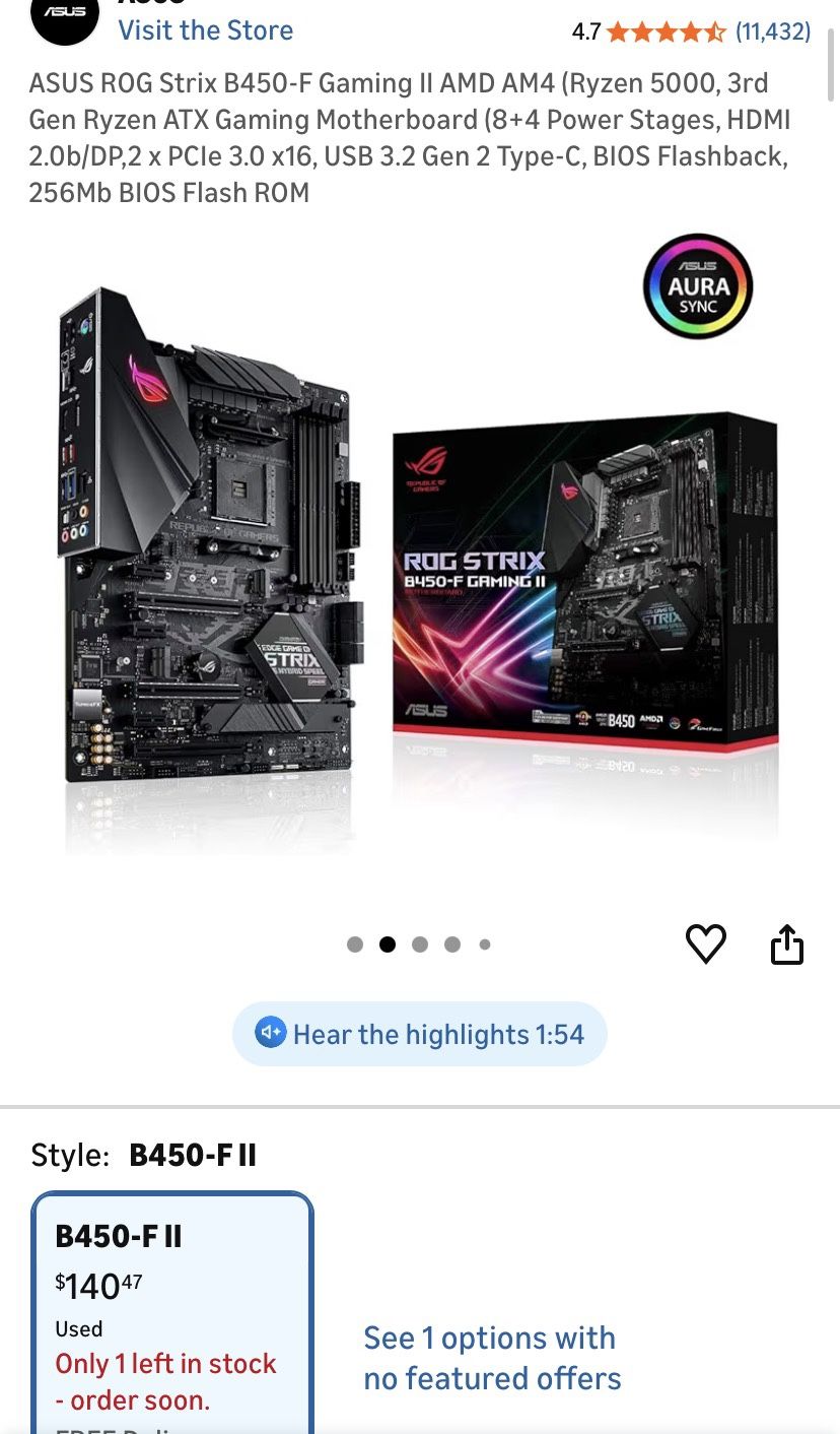 ROG STRIX B450-F GAMING II MOTHERBOARD