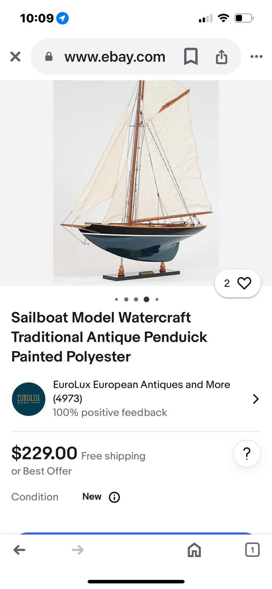 Handcrafted Pen Duick Wooden Boat 3 Ft