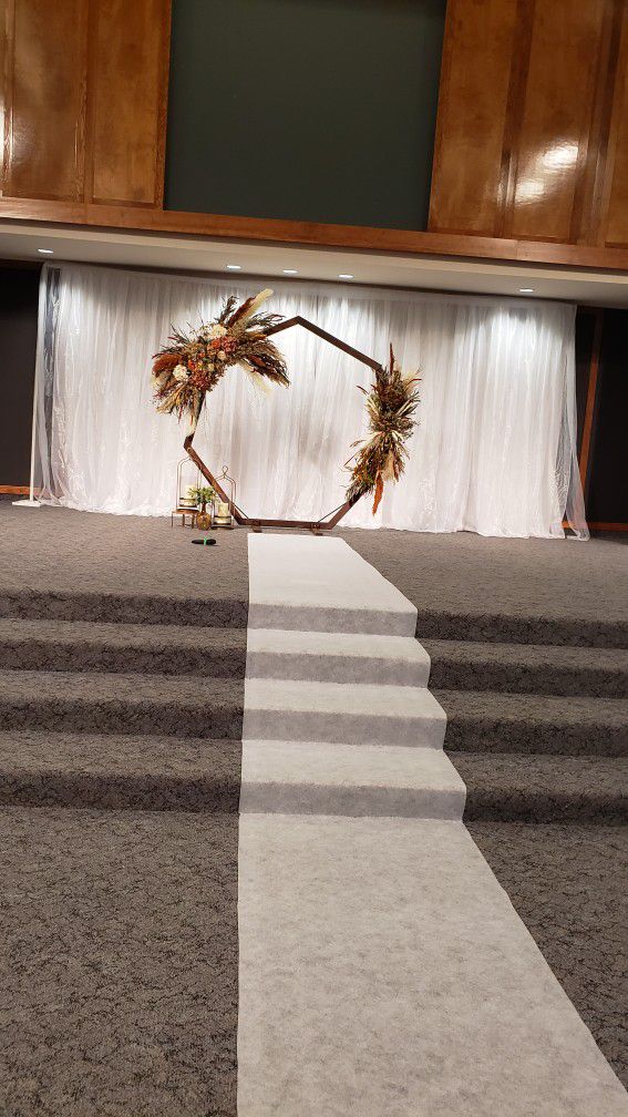 Wedding Arch 7.2ft Heptagonal Wood Arch Backdrop Stand