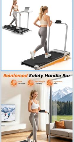 🔥Brand new🔥 Walking Pad Treadmill, Folding Treadmill for Home with Handrail& Incline 2.5HP Brushless Motor, 0.6-3.8 MPH, Adjustable 2/4° Incline, 26