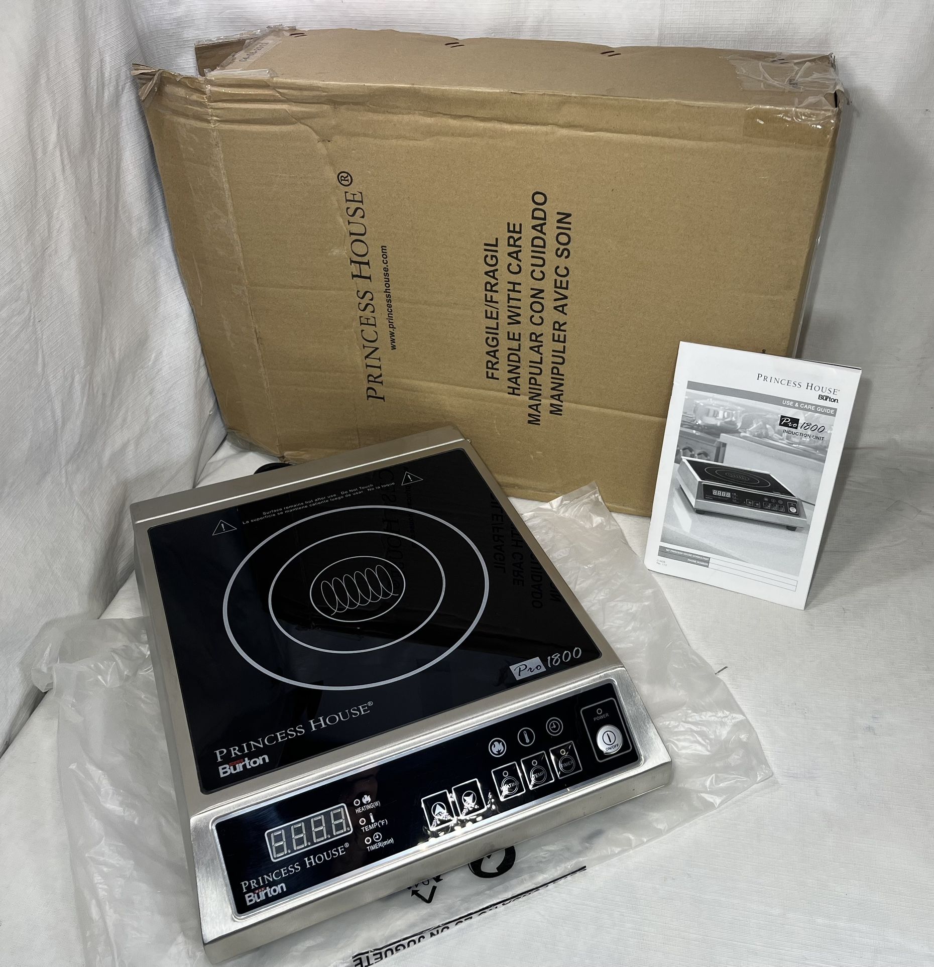 Princess House PRO1 Max Burton Stainless Steel Kitchen Electric Stove Top Single Induction Unit Road Trip RV Camping Glamping Portable Van Lif