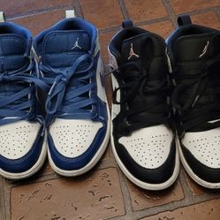 Both girls' shoes are the same size 1Y. $15 for both, $10 each.