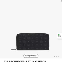 Large Black MCM Zippy Wallet 