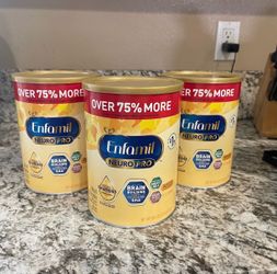 3 X-LARGE CANS Enfamil NeuroPro Powder Baby Formula, Brain Support, 36.6 oz XL Can, Brand new, never opened. All 3 cans for $120 or $40 each. Expires: