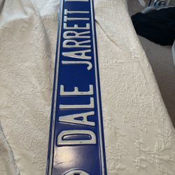 Dale Jarrett Dr Blue & White Porcelain Sign 36” Long 6” Wide