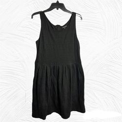 George Black Sleeveless Dress w Textured Bodice Wm M 8-10
