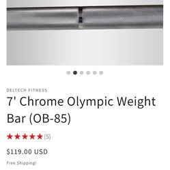 7’ Chromed Olympic Bar