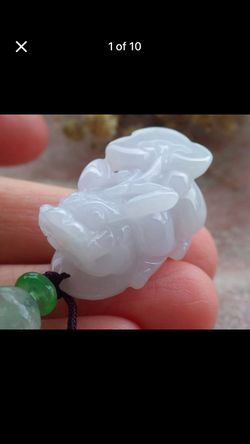 Certificate JADEITE Jade Green Pendant White wealth Dragon Pi Xiu 
