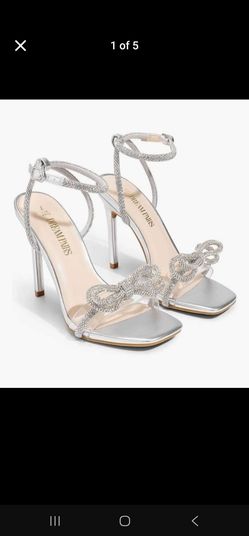 DREAM PAIRS Women’s Crystal Heels – Double Bowknots, Size 7 – New
