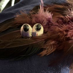 Vintage 925 Sterling Silver Jewelry Ella Peter Southwest Onyx Earrings 