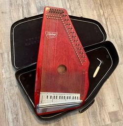 Oscar Schmidt 36-String Angel Harp - Red - w/ Case
