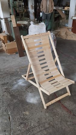 Patio Outdoor Adjustable Folding Wood Sling Chair Lounge