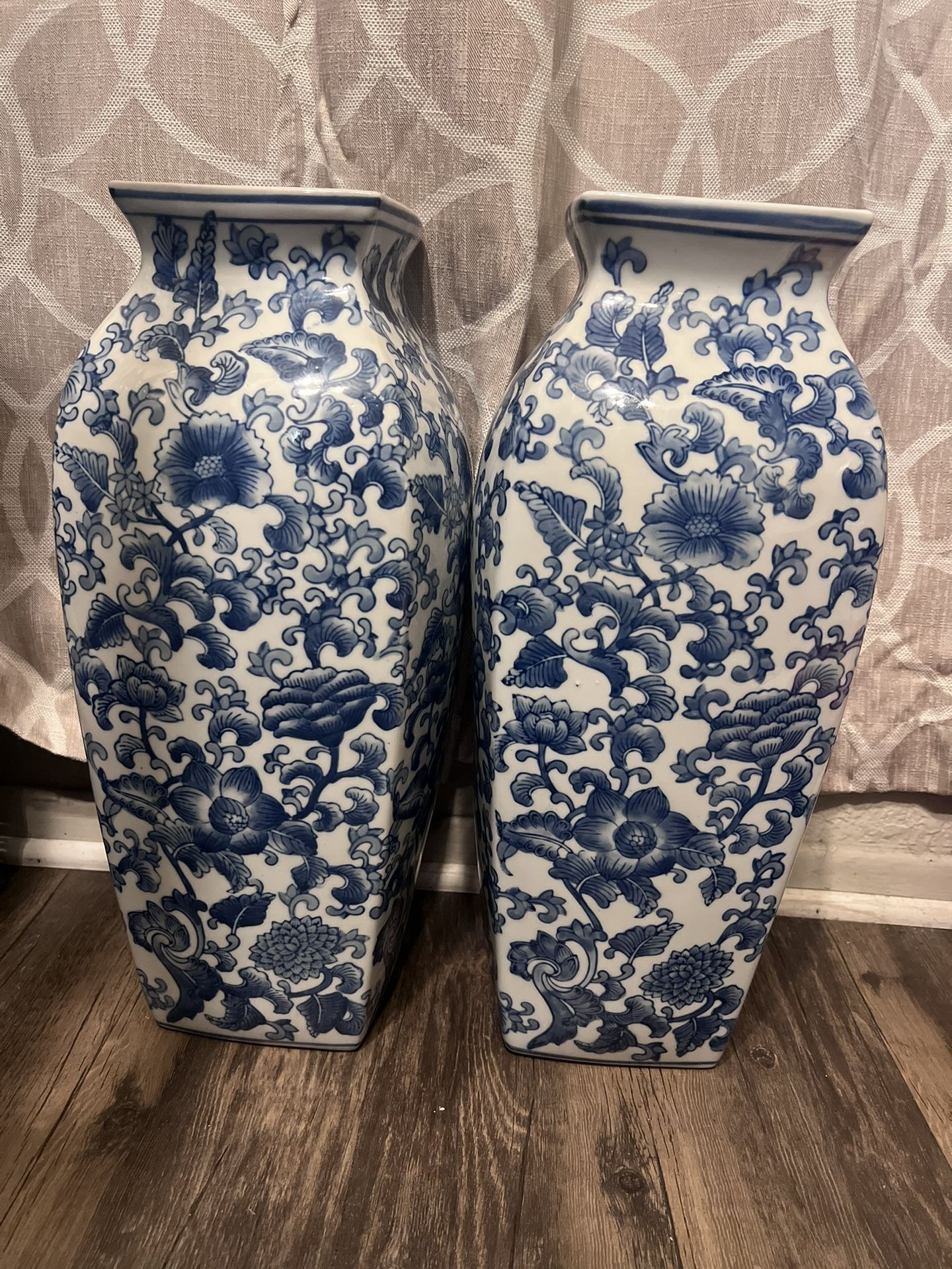 2 Vintage Chinese porcelain vases 18”