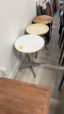Round Side Table with Chrome Base