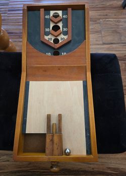 Wooden pinball game