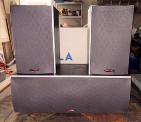 Polk Audio Home Theater Speakers Set – 2 Bookshelf + Center Channel