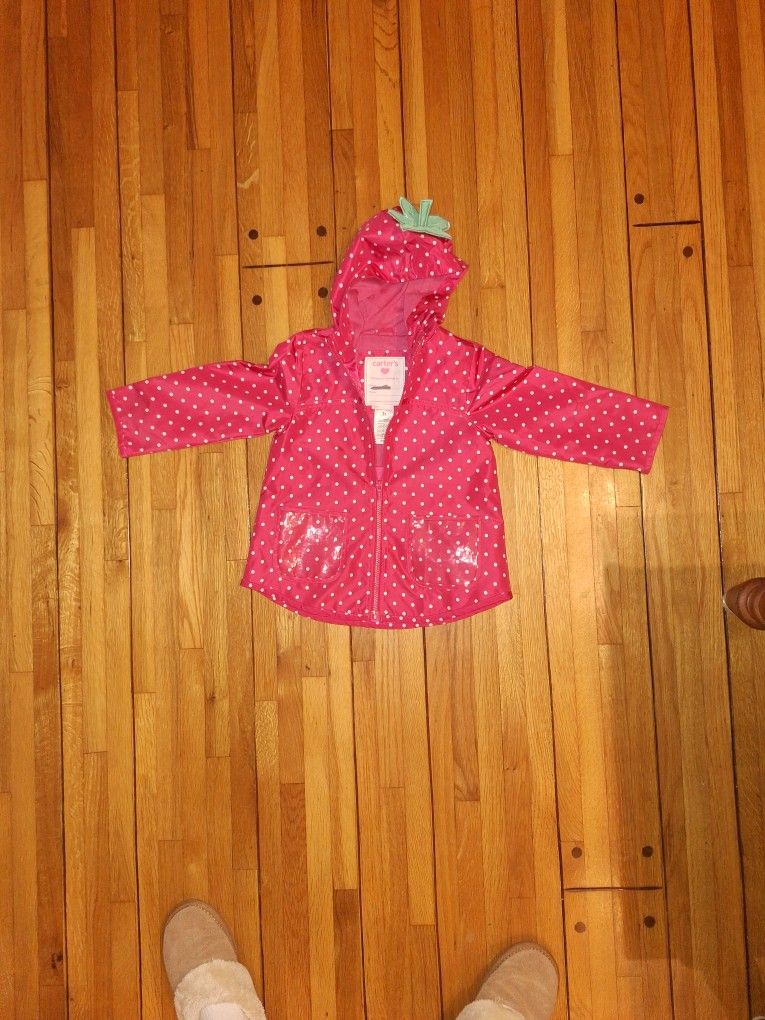 Carter's Strawberry Raincoat 3T
