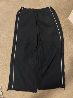 Navy Blue Track Pants with White Stripe