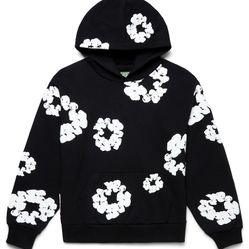 Denim Tears The Cotton Wreath Hoodie Sweatshirt Grey And Black Size:S-XL