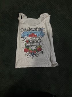 Harley-Davidson White Graphic Tank Top