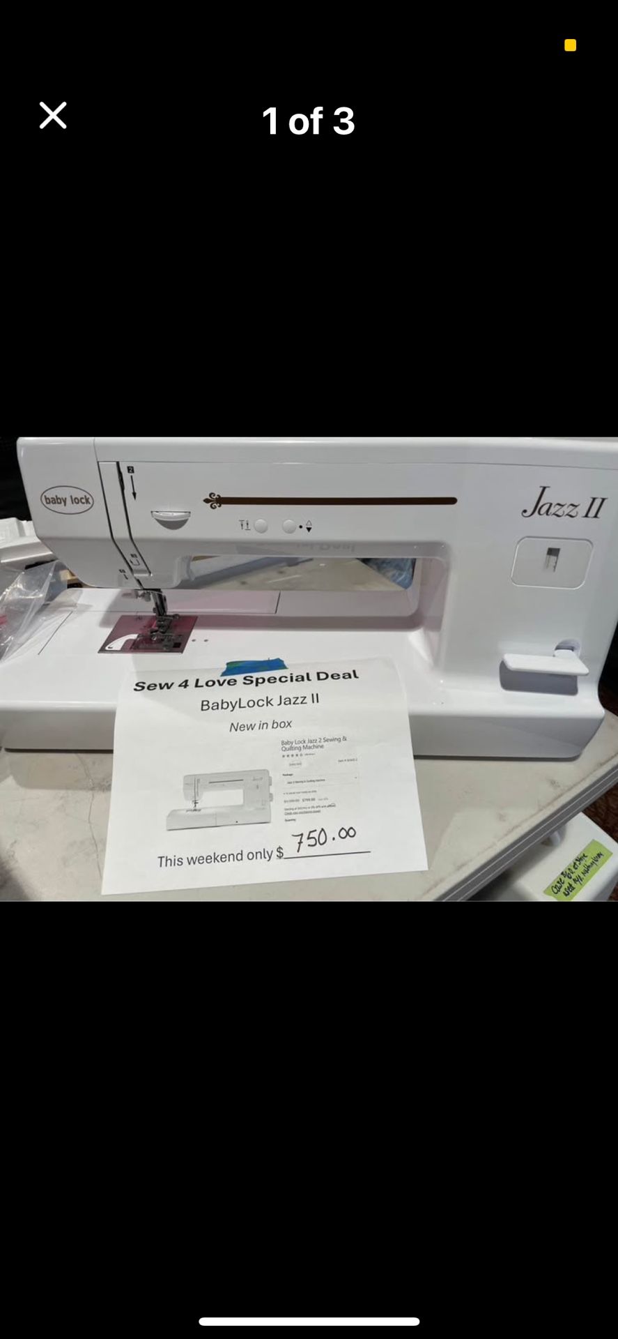 New Babylock Sewing Machine Just Out Of Box
