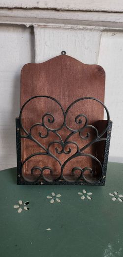 Cute Vintage Wood & Plastic Letter Holder