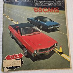1967 LOOK Magazine – ’68 Cars Preview Cover – Vintage Muscle Car Garage Wall Art
