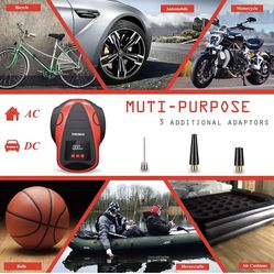 Tire Inflator Air Compressor, Portable DC/AC Air Pump for Car Tires 12V DC and Other Inflatables at Home 110V AC, Digital Electric Tire Pump with Pres