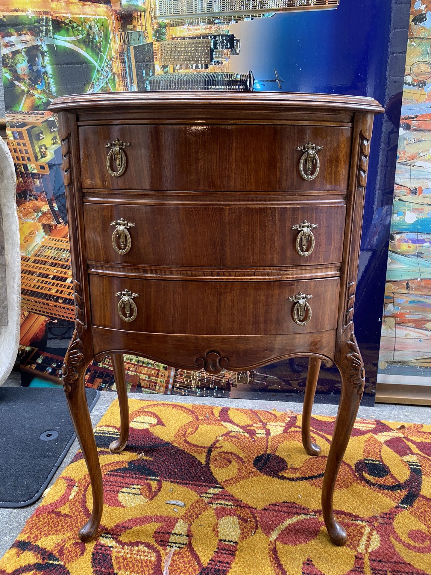 Rare Antique Small Nightstand Table