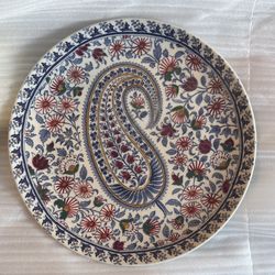 Vintage Gien France "Cachemire" 10" Wall Plate – Paisley Motif