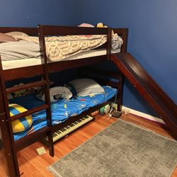 Wooden Bunk Bed With Slide $400
