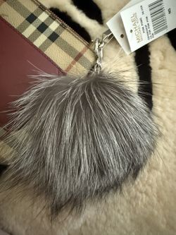 Michael Kors Silver Fur Bag Charm/ Key Chain