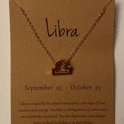 Fashion Gold Plate Libra Pendant Necklace 