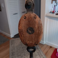 Antique Wooden Pulley 