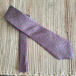 Egon Von Furstenberg Paisley Gray Tie 100% Silk Italian