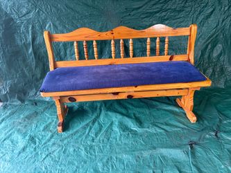 Wood bench with cushion