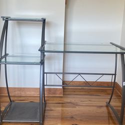 Glass Desk / Shelving Unit