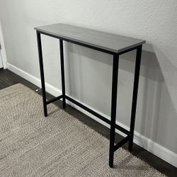 Grey Black Narrow Skinny Entryway Table Console Table