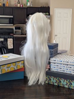 Long white wig